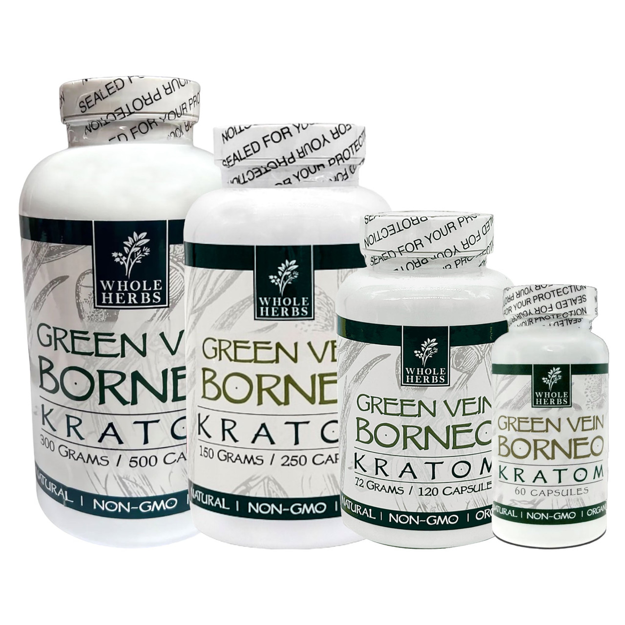Whole Herbs Green Vein Borneo Kratom Capsules